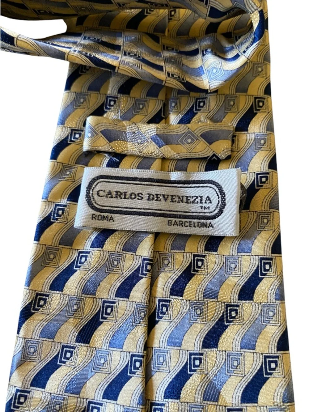 CARLOS DEVENEZIA Roma Barcelona Handmade Silk Necktie Men’s Business Tie